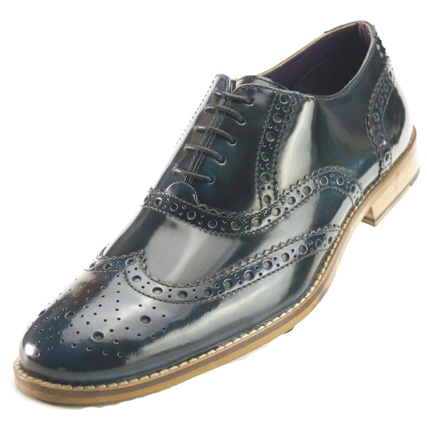 Frank James Newman Mens Leather Lace Hi Shine Formal Brogue Shoes