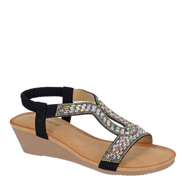 Cipriata Selene Jewelled Elasticated Back Sandals