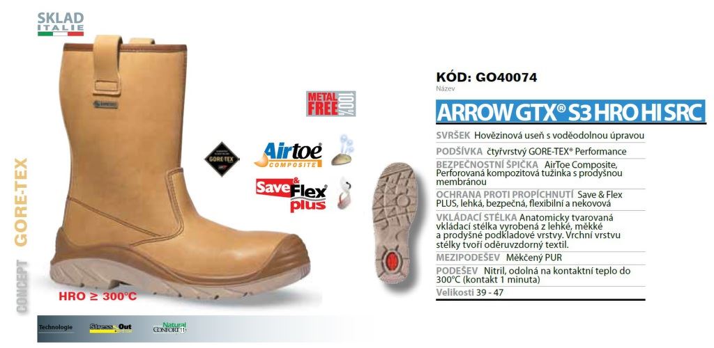 U-Power Arrow S3 Gore-Tex Rigger Air Toecap Safety Work Boots