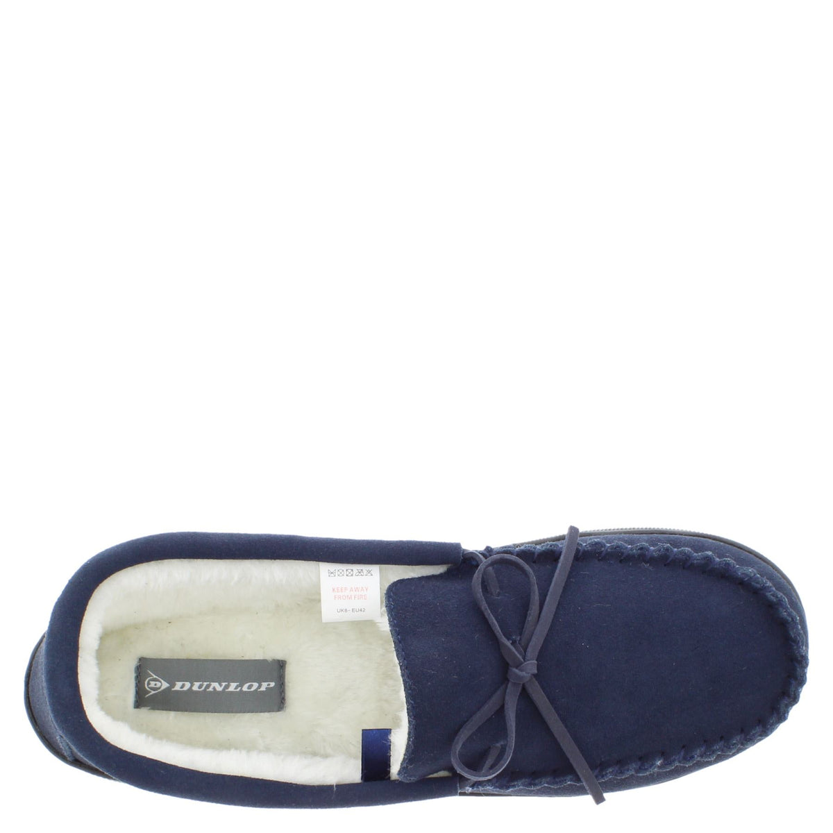 Dunlop Joshua Leather Faux Fur Lined Mocassin Slippers