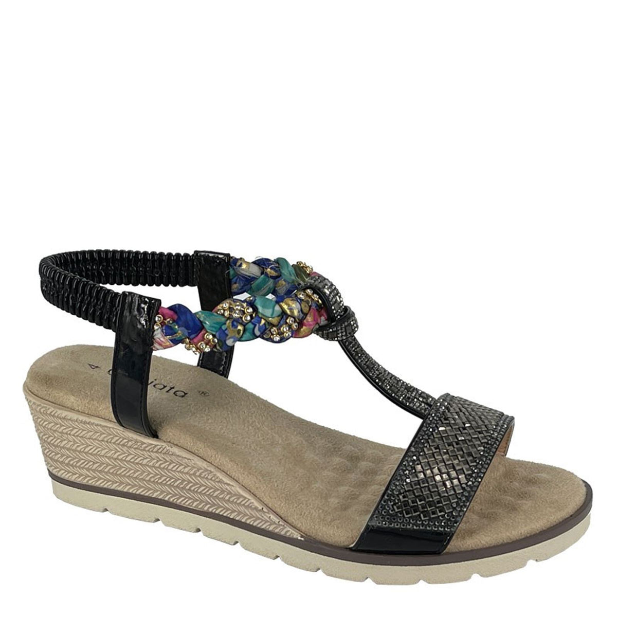 Cipriata Gilda Diamante Elasticated Halter Back Sandals