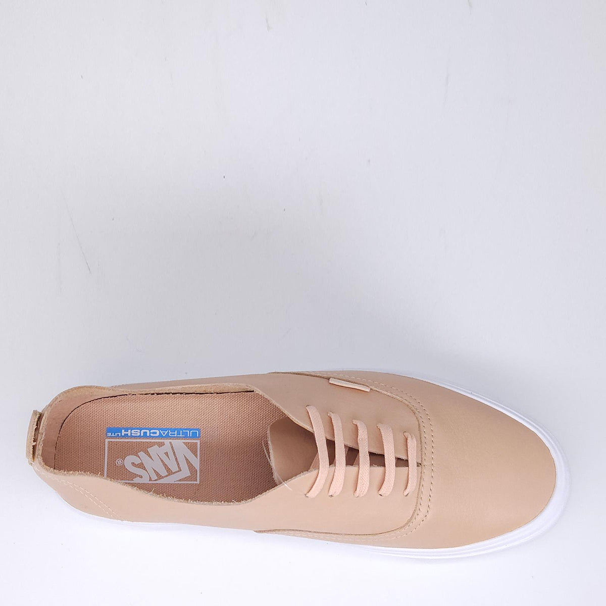 VANS Authentic Leather Lace Up Nude Beige Decon Lite Ladies Shoes Trainers