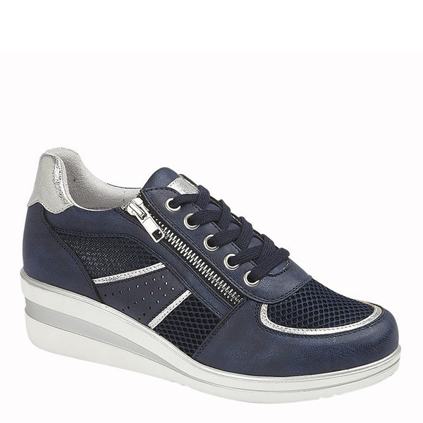 Cipriata Graziosa Ladies Zip Wedge Glamour Trainers