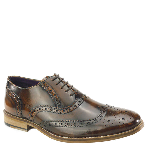 Frank James Newman Mens Leather Lace Hi Shine Formal Brogue Shoes