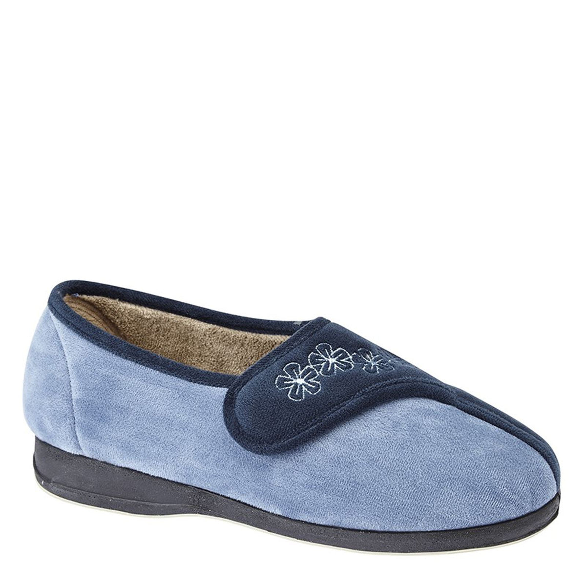 Sleepers Gemma Touch Fastening Embroidered Slippers