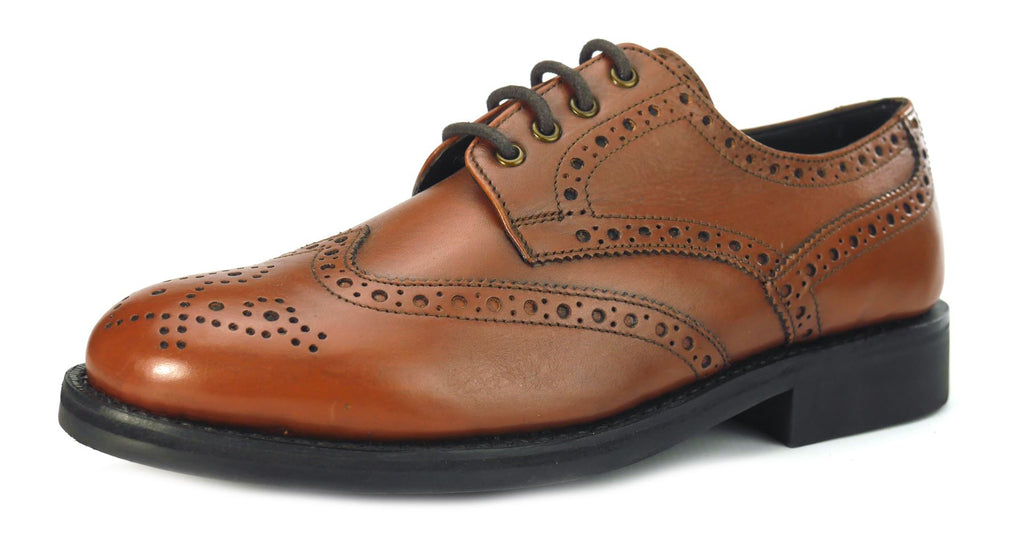 Frank James Benchgrade Monmouth Leather Welted Brogue Lace Shoes Rubber Sole