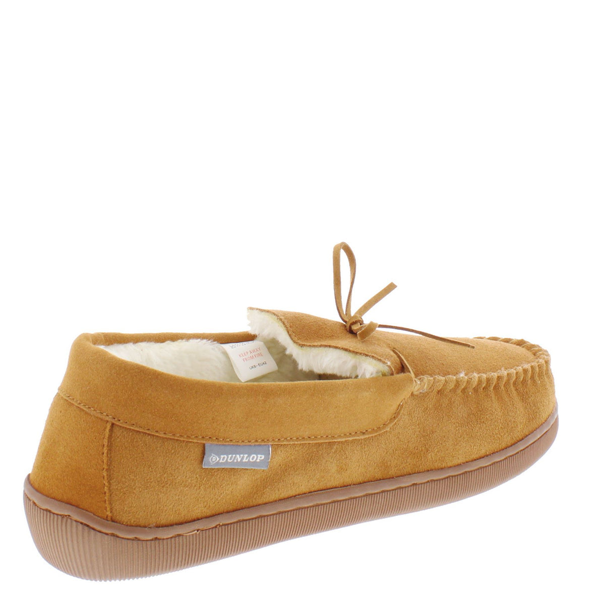 Dunlop Joshua Leather Faux Fur Lined Mocassin Slippers