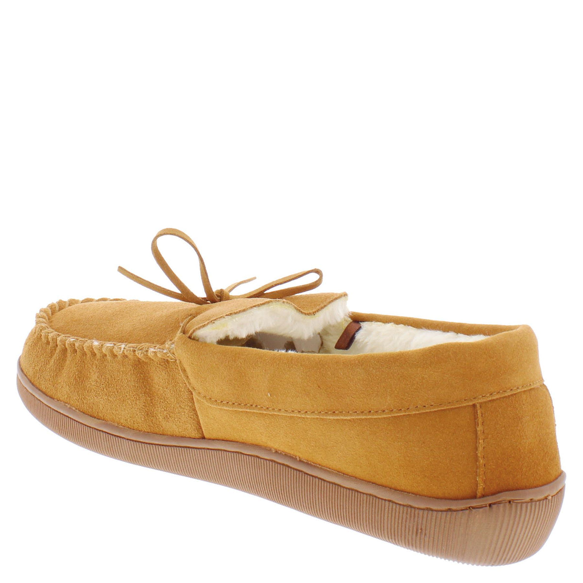 Dunlop Joshua Leather Faux Fur Lined Mocassin Slippers