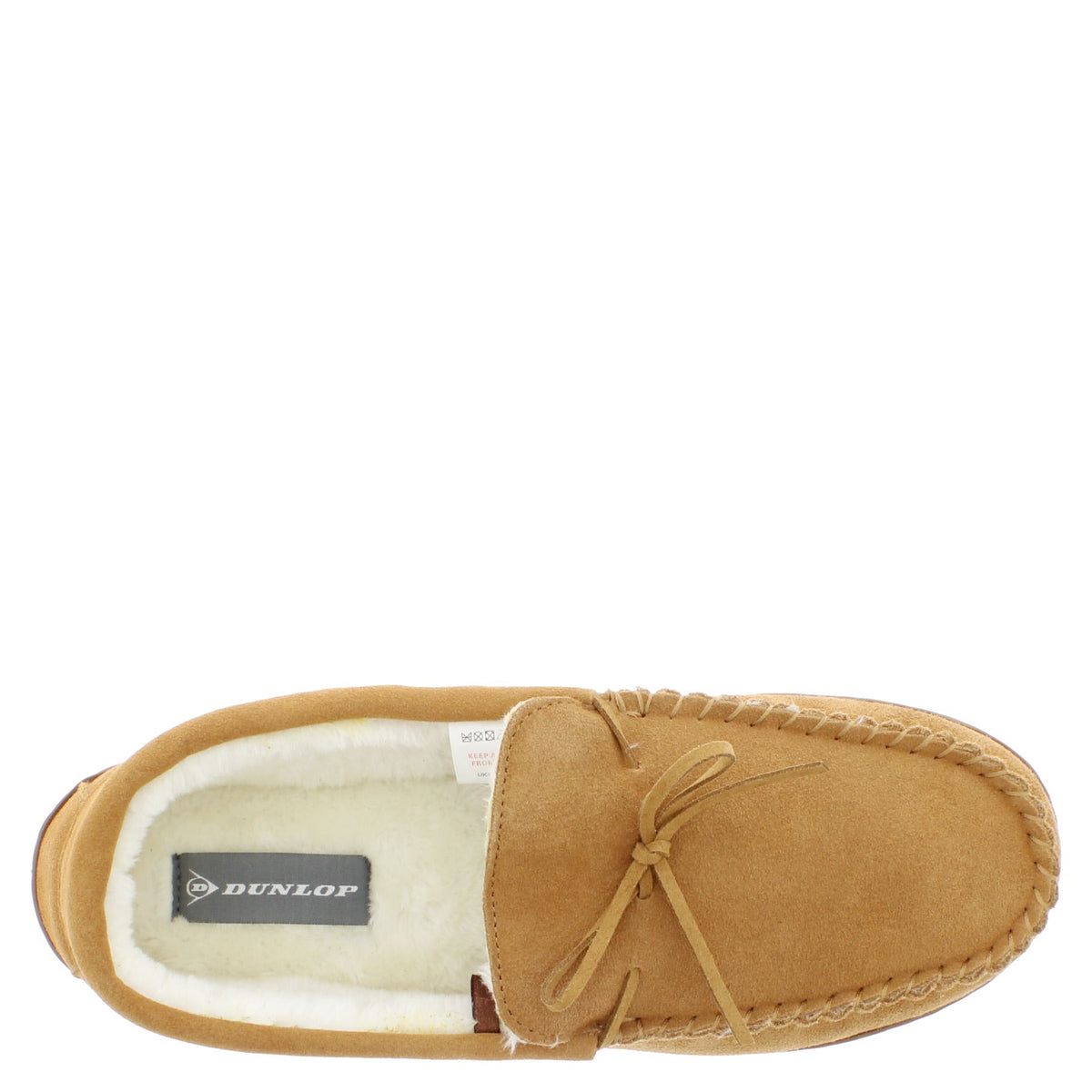 Dunlop Joshua Leather Faux Fur Lined Mocassin Slippers