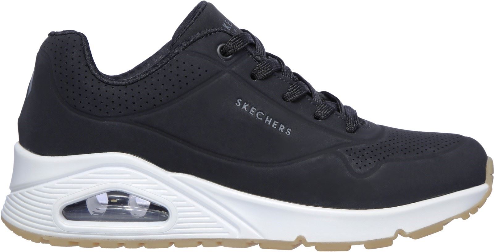 Skechers white hot sale and black