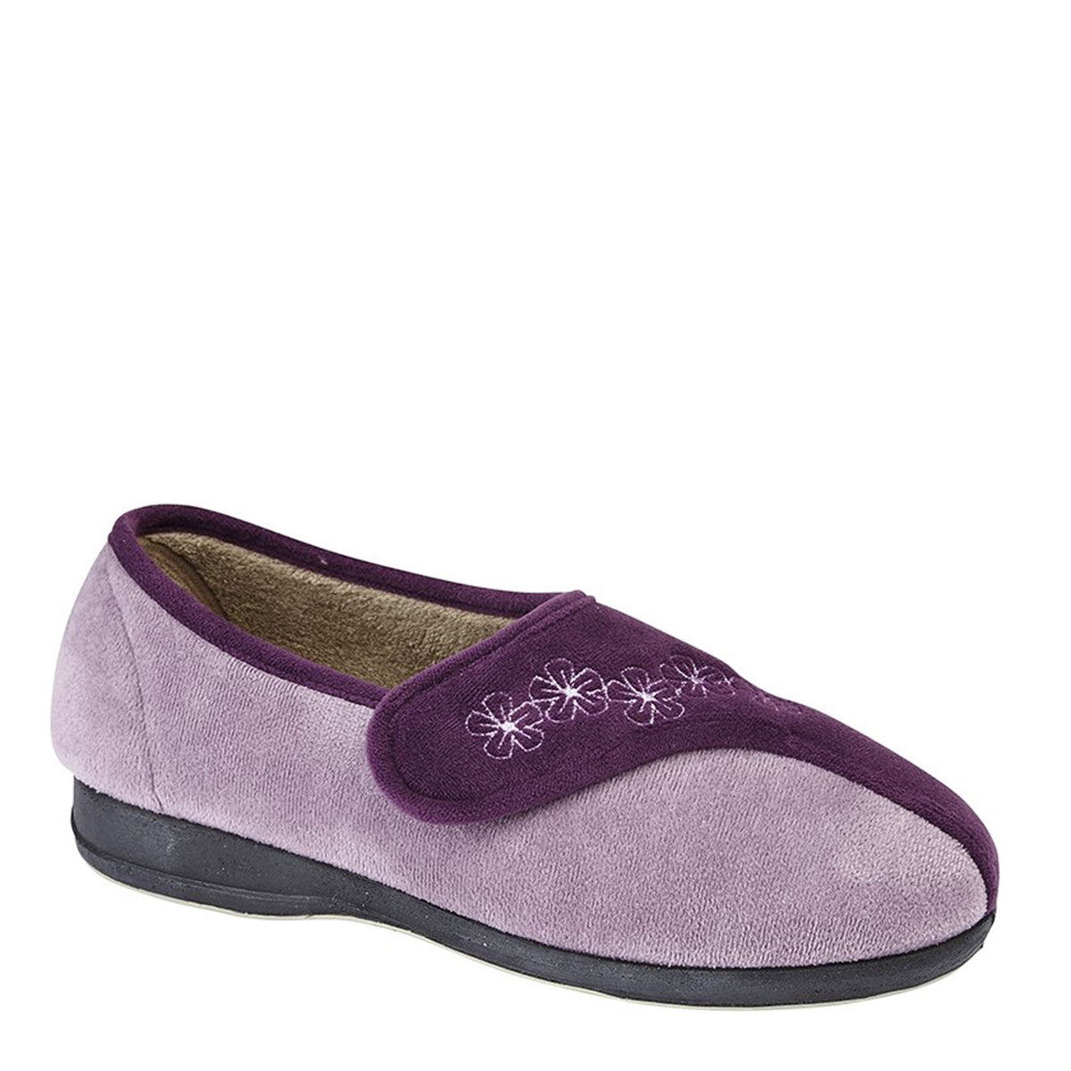 Sleepers Gemma Touch Fastening Embroidered Slippers