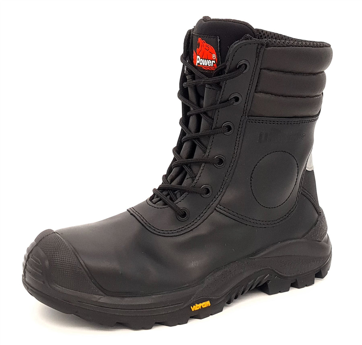 U-Power Leopard Leather Work Hi Leg Vibram Lace Up Toecap Midsole Work Boots