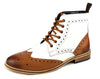 Frank James Kensington Mens Lace Brogue Leather Boots