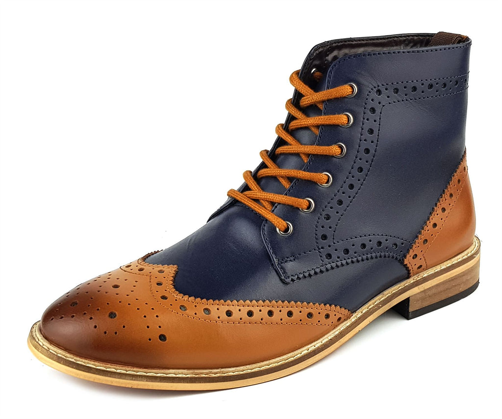 Frank James Kensington Mens Lace Brogue Leather Boots