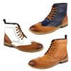 Frank James Kensington Mens Lace Brogue Leather Boots